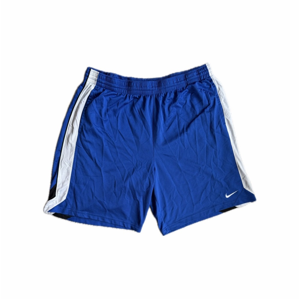 Nike Men's Royal Blue Athletic Shorts with White Trim — Size XXL
